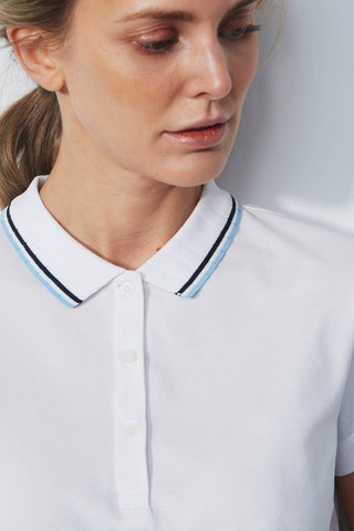 Daily Sports Candy Cap Sleeve Polo Shirt - White