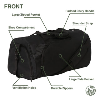 Becmoor | Versatile Duffle Bag | Gym Bag | Travel Bag | Sports Bag - Black