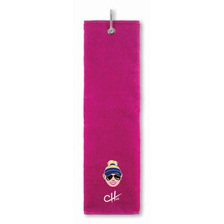 Surprizeshop The Charley Hull Golf Tri Fold Towel - Caricature - Pink