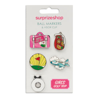 Surprizeshop Girls Golf Trip Golf Ball Marker and Visor Clip Set