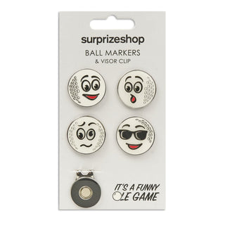 Surprizeshop It's a Funny Ole Game Golf Ball Marker and Visor Clip Set
