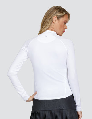 Tail Ladies Golf Darcey Long Sleeve 1/4 Zip Polo - White