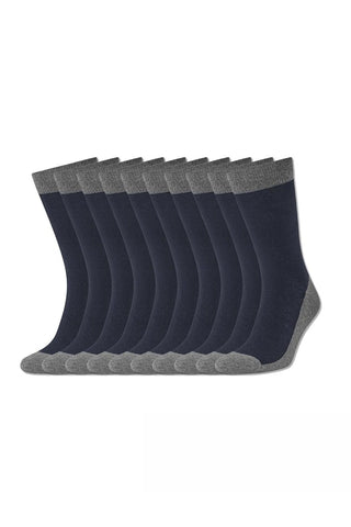 Becmoor Mens Socks (10 Pack) UK8-11 / Breathable Plain/Reinforced heel & toe/Smart Mens Socks/Casual Mens Socks/School Socks/Casual & Work - Navy & Grey