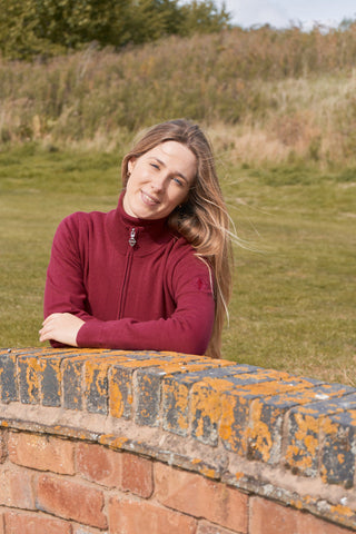 Pure Golf Brace Super Soft Lined Sweater Quarter Zip - Garnet Berry