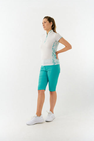Pure Golf Ladies Bliss Sleeveless Golf Polo Shirt - Aquamarine Lake