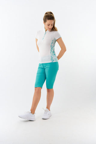 Pure Golf Ladies Bliss Sleeveless Golf Polo Shirt - Aquamarine Lake