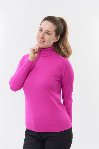 Pure Golf Super Soft Glow Roll Neck - Pink Topaz