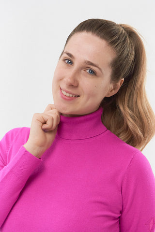 Pure Golf Super Soft Glow Roll Neck - Pink Topaz