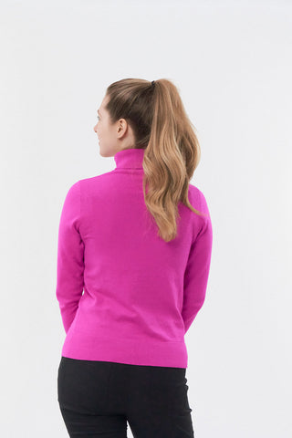 Pure Golf Super Soft Glow Roll Neck - Pink Topaz