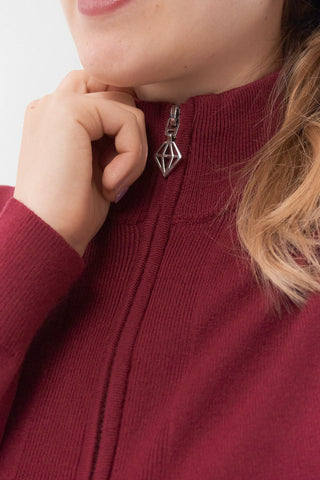 Pure Golf Brace Super Soft Lined Sweater Quarter Zip - Garnet Berry