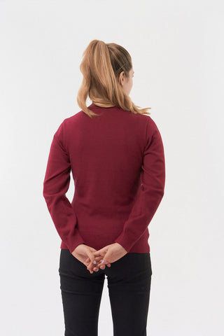 Pure Golf Brace Super Soft Lined Sweater Quarter Zip - Garnet Berry