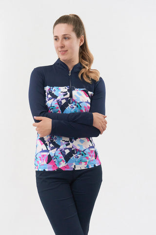 Pure Golf Daniella Long Sleeve Polo Shirt - Prism