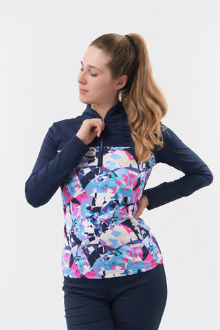 Pure Golf Daniella Long Sleeve Polo Shirt - Prism