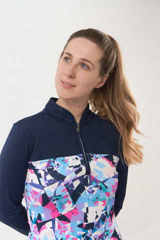 Pure Golf Daniella Long Sleeve Polo Shirt - Prism