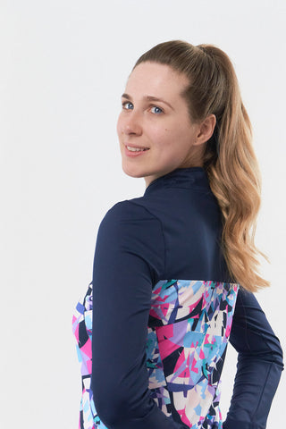 Pure Golf Daniella Long Sleeve Polo Shirt - Prism
