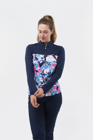 Pure Golf Daniella Long Sleeve Polo Shirt - Prism