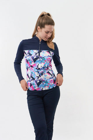 Pure Golf Daniella Long Sleeve Polo Shirt - Prism