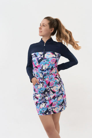 Pure Golf Daniella Long Sleeve Polo Shirt - Prism