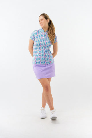 Pure Golf Rise Cap Sleeve Polo -Geo Flower