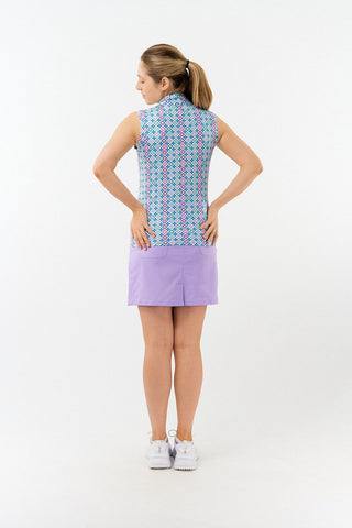 Pure Golf Rise Sleeveless Polo -Geo Flower