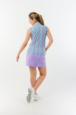 Pure Golf Rise Sleeveless Polo -Geo Flower