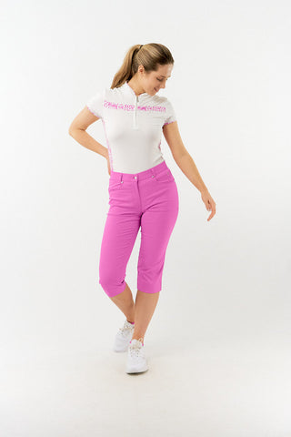 Pure Golf Keyana Cap Sleeve Polo - Azalea Zebra