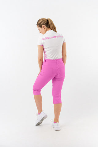 Pure Golf Keyana Cap Sleeve Polo - Azalea Zebra