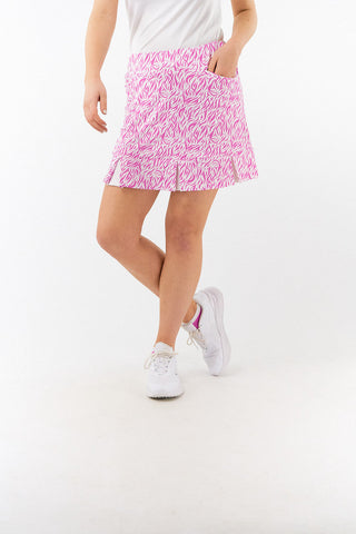 Alda Pull-On Ladies Golf Pink Skort-  Azalea Zebra