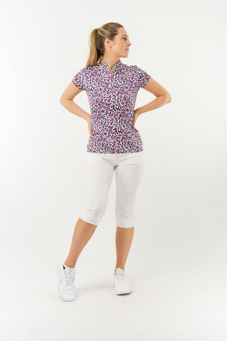 Pure Golf Rise Cap Sleeve Polo - Leo Pop