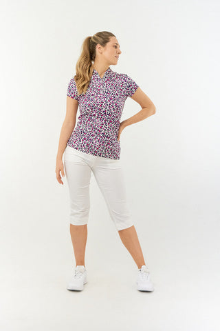Pure Golf Rise Cap Sleeve Polo - Leo Pop