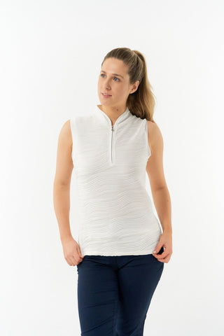 Pure Golf Cove Ladies Sleeveless Polo Shirt - White