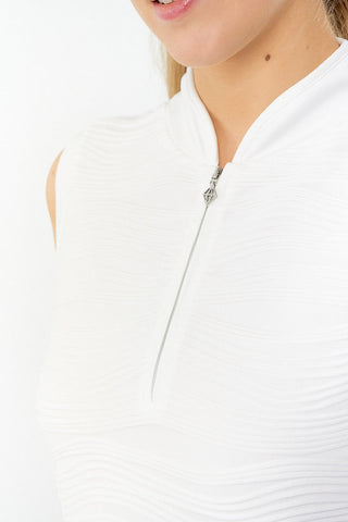 Pure Golf Cove Ladies Sleeveless Polo Shirt - White