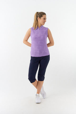 Pure Golf Cove Ladies Sleeveless Golf Polo Shirt - Lilac