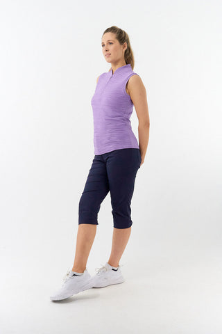 Pure Golf Cove Ladies Sleeveless Golf Polo Shirt - Lilac