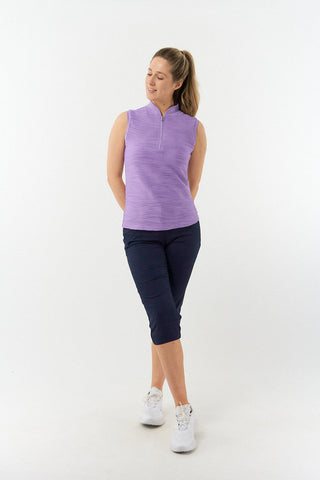 Pure Golf Cove Ladies Sleeveless Golf Polo Shirt - Lilac