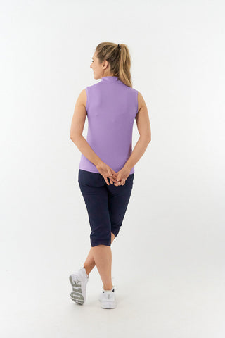Pure Golf Cove Ladies Sleeveless Golf Polo Shirt - Lilac