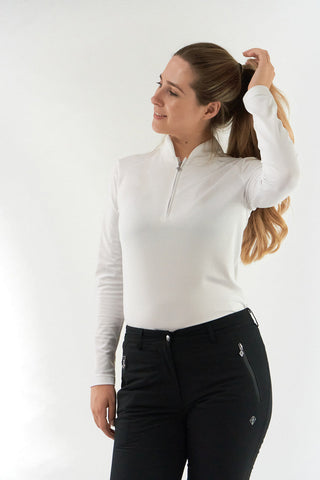 Bloom Long Sleeve Polo Shirt - White