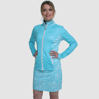 Pure Golf Clarity Paisley Print Ladies Golf Skort - Ocean Blue