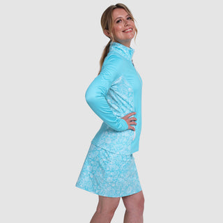 Pure Golf Clarity Paisley Print Ladies Golf Skort - Ocean Blue