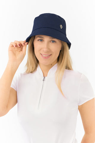 Dua Lined Ladies Golf Bucket Hat - Navy