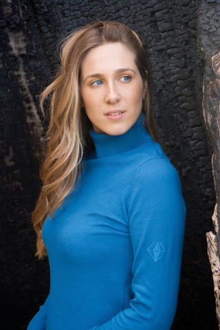Pure Golf Super Soft Glow Roll Neck - Vallarta Blue