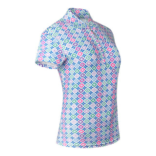 Pure Golf Rise Cap Sleeve Polo -Geo Flower