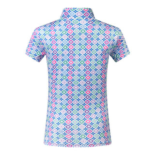 Pure Golf Rise Cap Sleeve Polo -Geo Flower