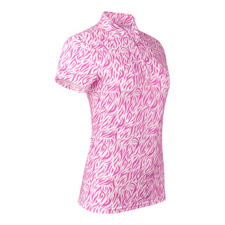 Pure Golf Rise Cap Sleeve Polo - Azalea Zebra