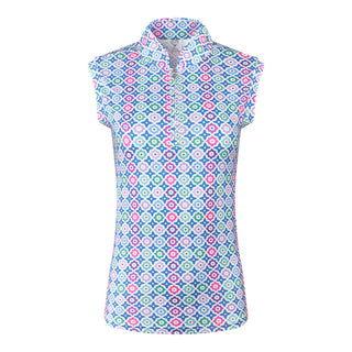 Pure Golf Rise Sleeveless Polo -Geo Flower