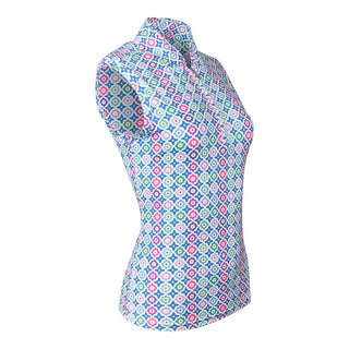 Pure Golf Rise Sleeveless Polo -Geo Flower