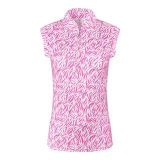 Pure Golf Rise Sleeveless Polo - Azalea Zebra