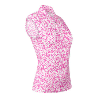 Pure Golf Rise Sleeveless Polo - Azalea Zebra