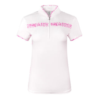 Pure Golf Keyana Cap Sleeve Polo - Azalea Zebra
