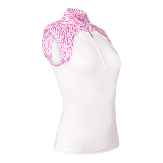 Pure Golf Dew Sleeveless Polo - Azalea Zebra